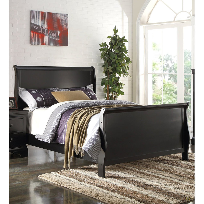 Moderne 1pièce lit simple lit-bateau design tête de lit pied de lit contreplaqué 1pc cadre de lit Louis Phillippe mobilier de chambre