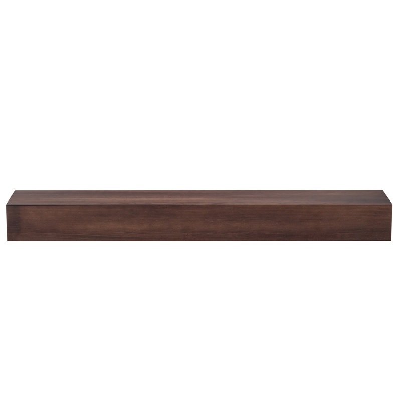 Tablette flottante murale en bois de pin massif 8 po, 72", Brun