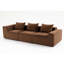 Compression à 3 places pour plusieurs personnes en brun avec velours côtelé luxueux, siège moelleux, look compact tout compact, sans assemblage, pour les principaux espaces de vie Tissu en velours côtelé, sièges, espaces primaires modernes-280952133