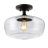 Tatem 14" 1-Light Modern Farmhouse Schoolhouse Glass/Metal LED Semi Flush Mount-508302457-448419110