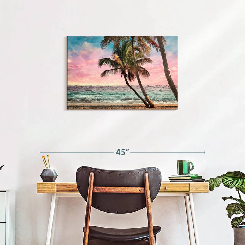 Plage envoûtante, reproduction sur toile, H 20 po x l 30 po x P 1,25 po