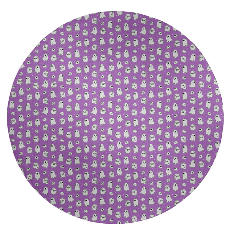 Chenille Toile Indoor Rug, Round 5'