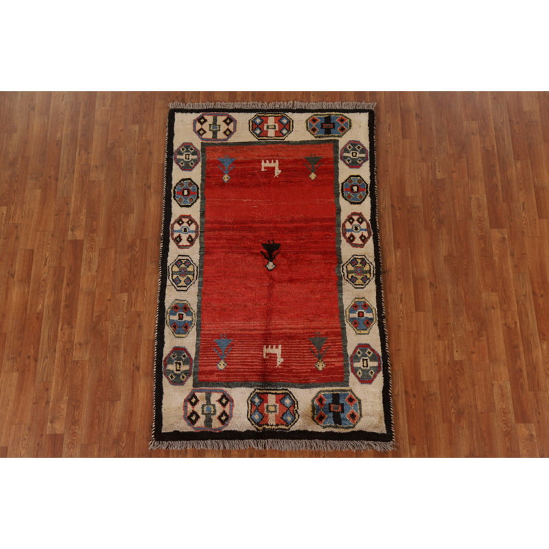 Tapis rouge tribal Gabbeh 4 x 6
