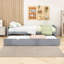 Lit plateforme simple avec lit gigogne coulissant simple et tête de lit, pied de lit-627098404