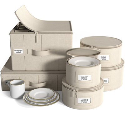Ensemble de 6 assiettes, verres et porte-gobelets empilables Sorbus