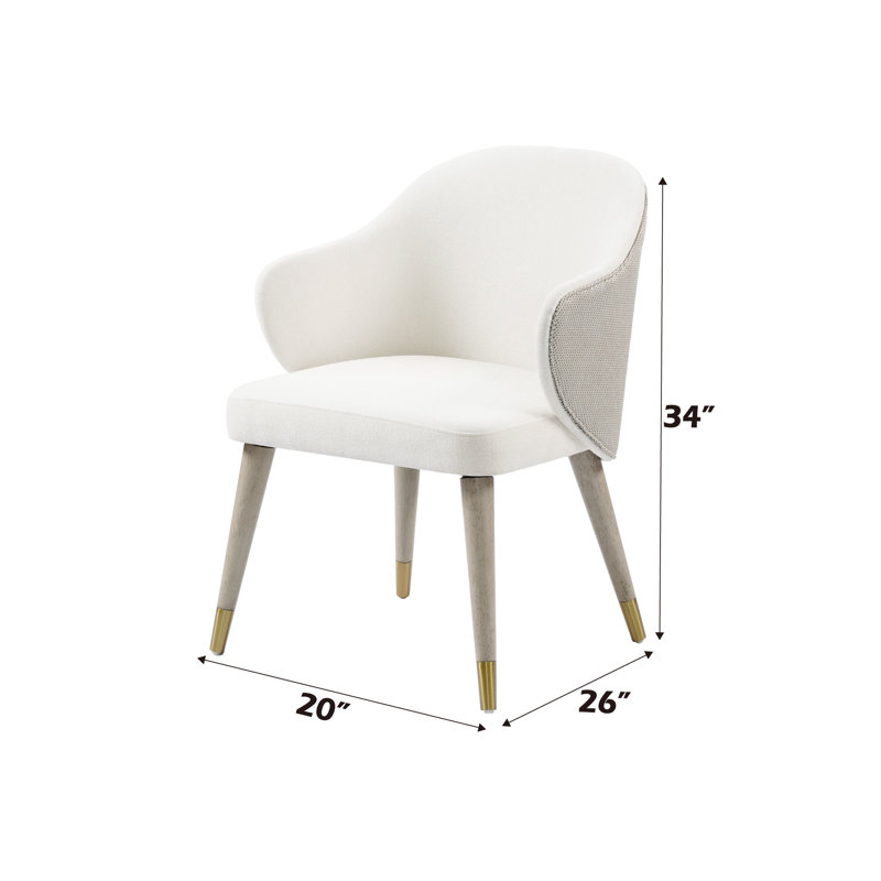 Chaise d'appoint Charity, 2 pièces, finition chêne gris