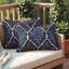 Ensemble de housse de coussin en lin brodé bleu et brun 14 x 20 pour canapé-lit et chambre