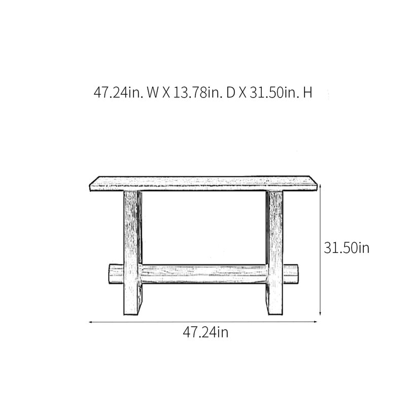 Modern Minimalist Art Console Table, 31.5" H x 47.24" W x 13.78" D