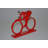 Rider on His Bicycle Figurine - Ambre Stylish Resin Statue Featuring Shiny Chrome Head Design Art-1129034157