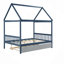 Lit double gigogne bleu marine