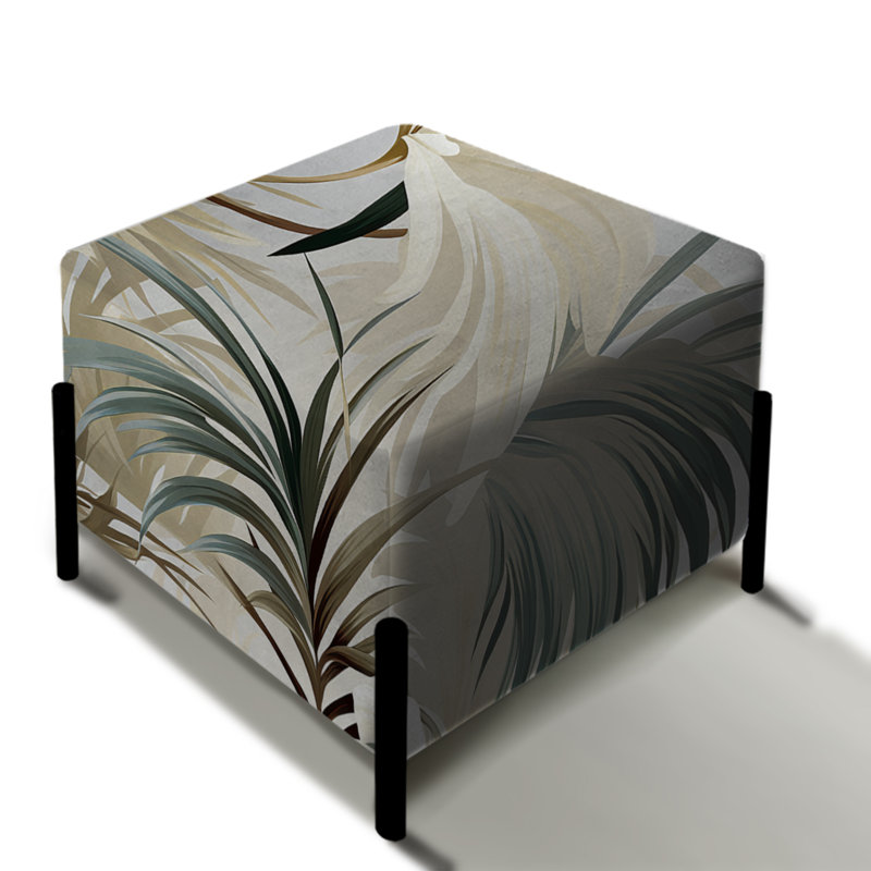 Tranquil Retreat Tropical Motif II - repose-pieds carré tropical
