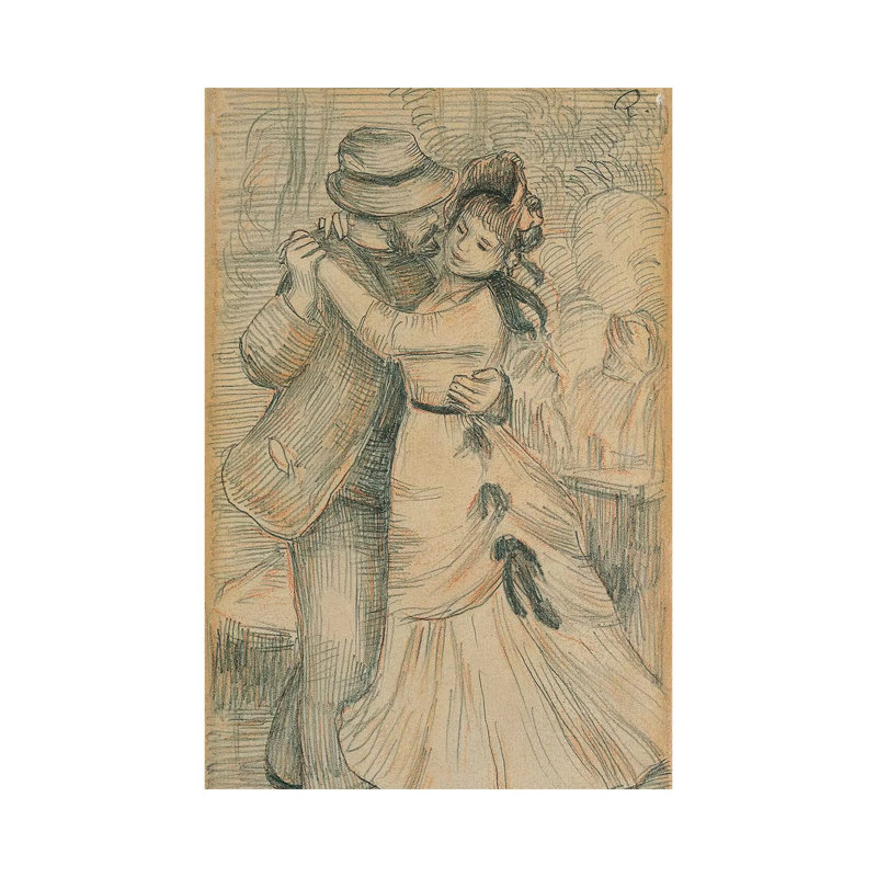 The Country Dance, 1883 by Pierre-Auguste Renoir - 1 Piece Wrapped Canvas Painting, 20.32 cm H x 30.48 cm W