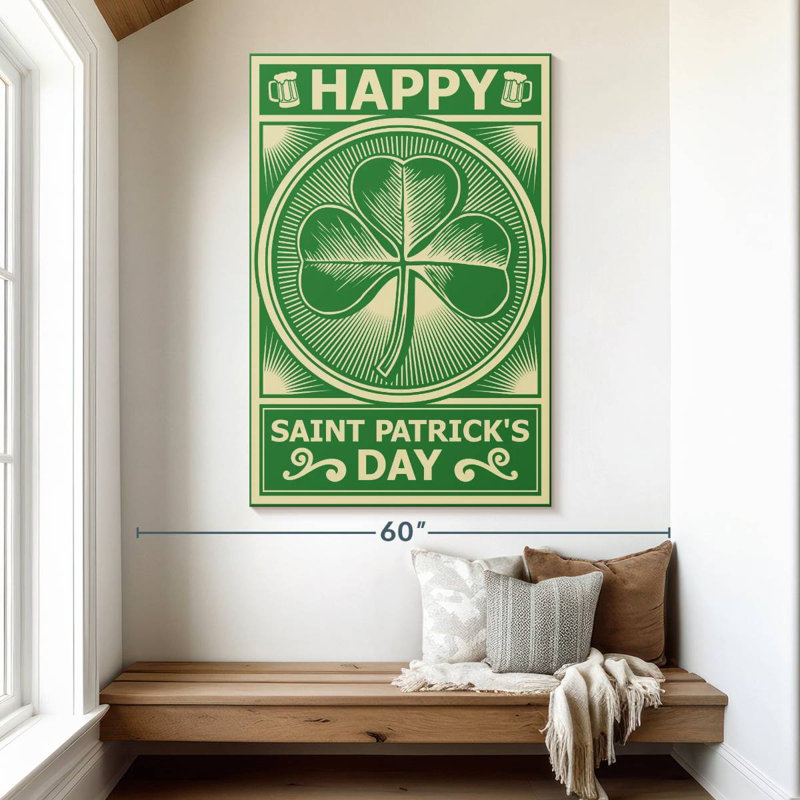 «Lelend Happy St. Patrick's Day» rétro, H 51 po x l 34 po