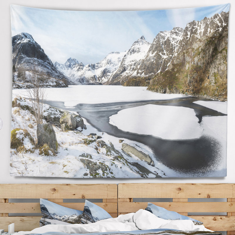Tapisserie de l’hiver d’hiver lofoten îles, H 32 po x l 39 po