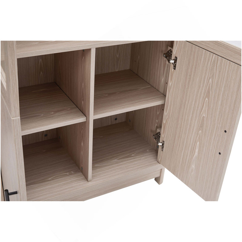 Bookcase Cabinet In Whitewashed Oak