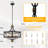 6 - Light 20 Inch Modern Dimmable Drum Chandelier With Crystal Accents For Dining Room Entryway
