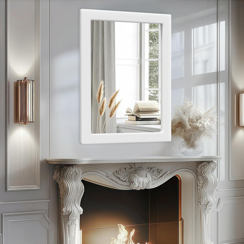 Miroir mural rectangulaire rectangulaire avec cadre profond et miroir de meuble-lavabo en verre trempé HD, 71 po x 32 po