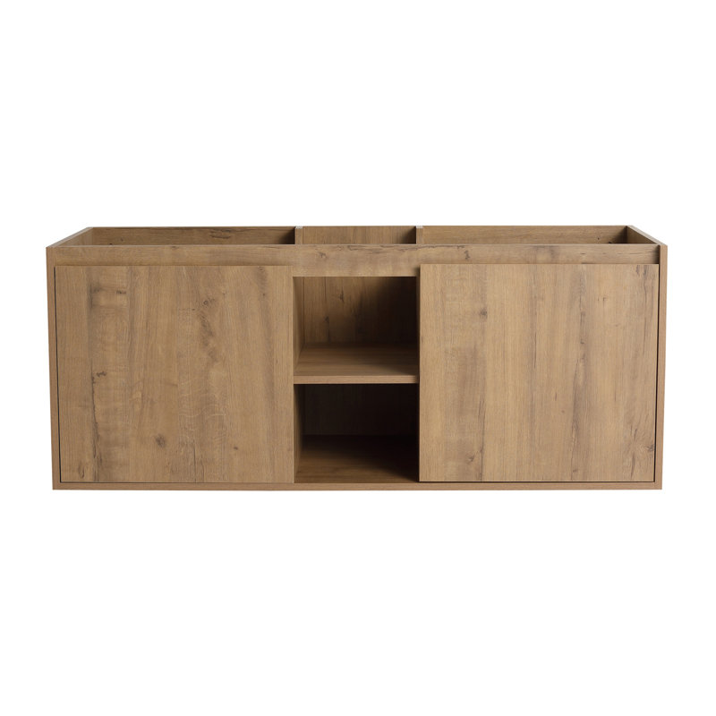 Meuble-lavabo mural de 48 po (47-1 / 16 po), charnière de porte à fermeture en douceur et support de rangement ouvert, ensemble KD, bvb07248imox (meuble-lavabo seulement, évier exclu)
