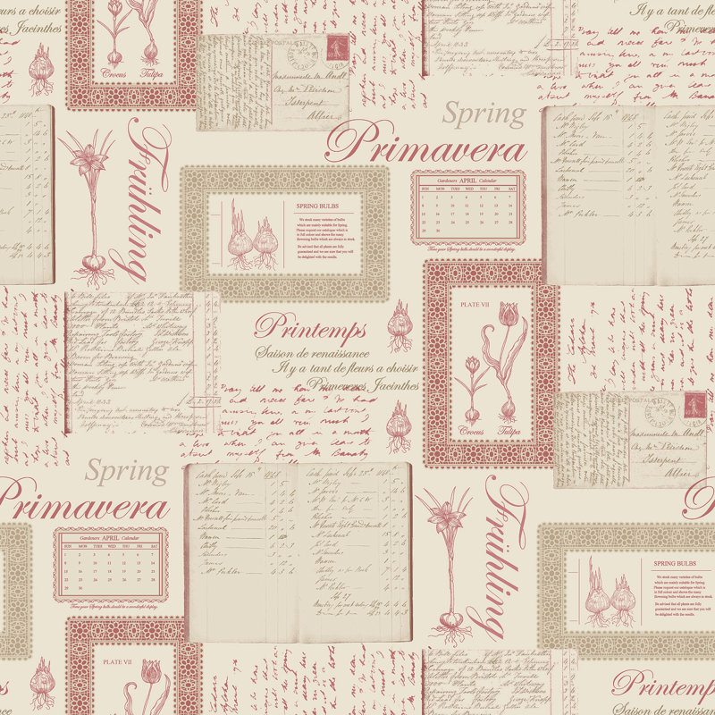 Jameson Matte Paste the Wall Wallpaper Roll, Cream/Red