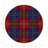 Tartan Blue Vegan Leather Round Pebble Placemat-126139223