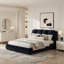 Upholstered Bed Frame, Modern Minimalist Style with Segmented Plump Compressed Sponge Headboard, Shiny velvet & Sturdy Leg Support, Mattress Not Included-175520476-175520477