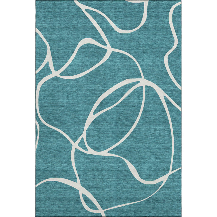 Premium Machine Washable Corum AMF999 Swirls Rug
