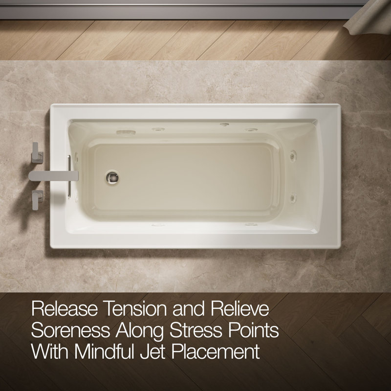 Archer 60" x 30" Drop-in Whirlpool, Biscuit