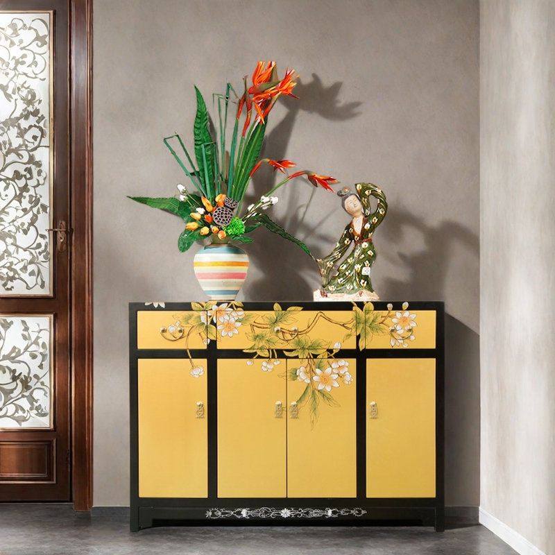 Hand-Painted Entryway Cabinet