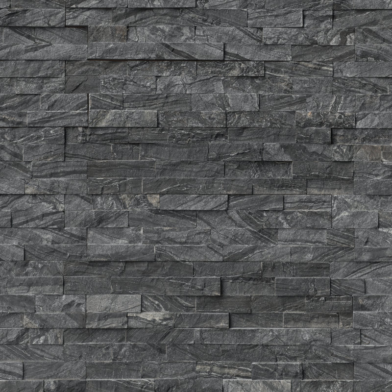Stonecrest 6 in. x 18 in. Split Face Natural Stone Ledger Corner Wall Tile, Ashen Black