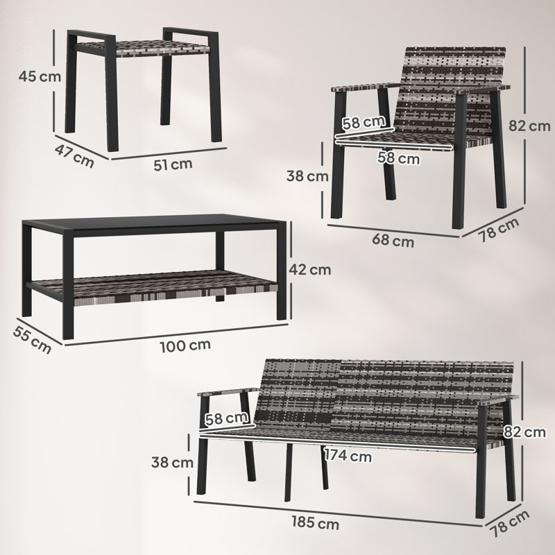 Rattan Sofa Set