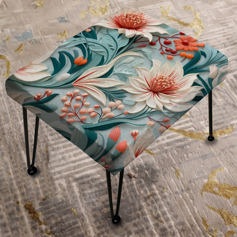 Lagoon Serenade Tropical Pattern - Tropical Rectangle Ottoman