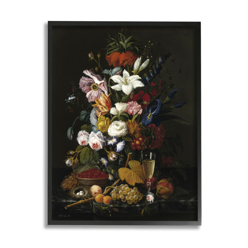 Art giclée encadré par gobelet traditionnel, H 14 po x l 11 po x P 1,5 po, Giclée encadrée noir minuit
