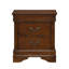 Table de chevet classique de style Louis Philippe avec 2 tiroirs de style traditionnel