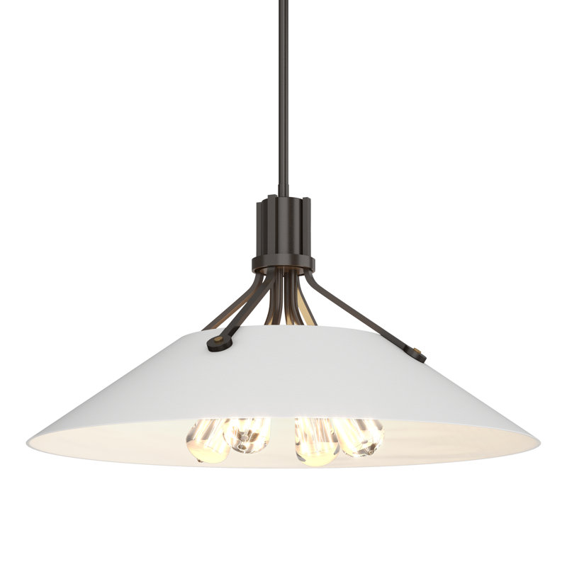 Henry 4 - Light Single Cone Pendant, Oil Rubbed Bronze, White