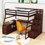 Lit mezzanine 7 tiroirs avec tablettes et bureau-339574148