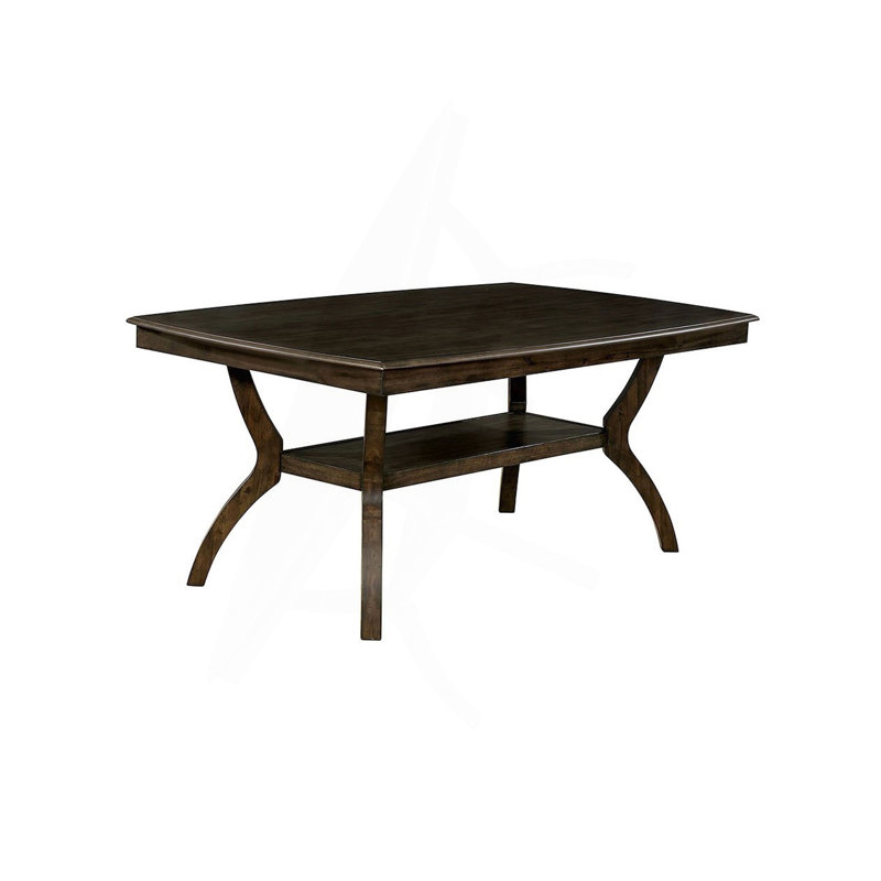 Table de salle à manger moderne moderne en noyer antique avec tablette inférieure ouverte 1pc