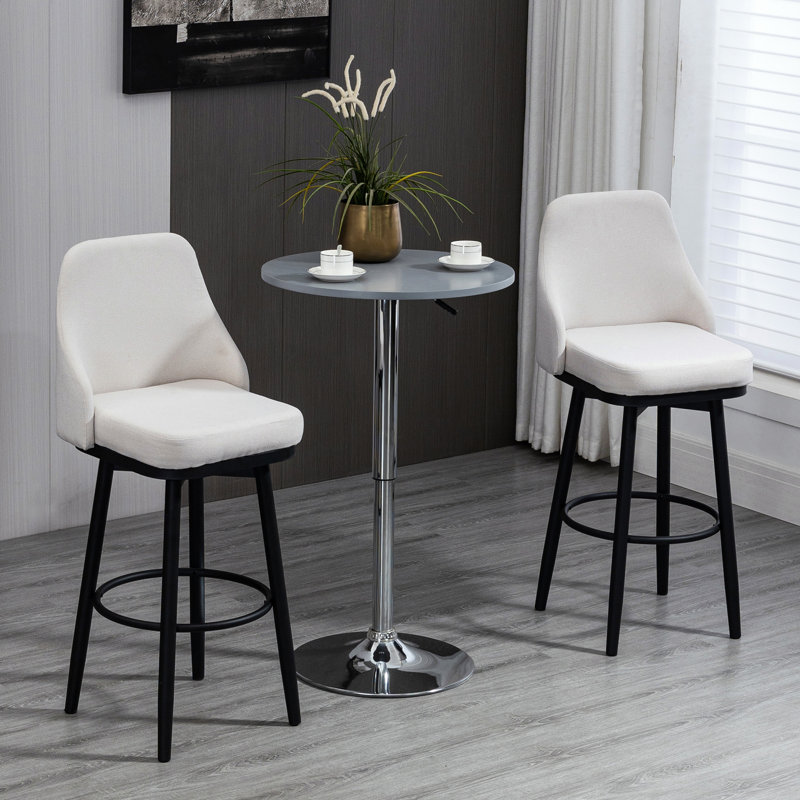 Ensemble de 2 tabourets de bar modernes pivotants à 360 degrés avec pieds et repose-pieds en acier pour un confort et un style modernes