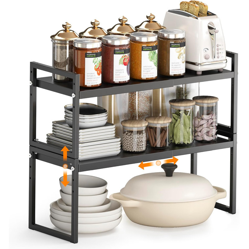 Organisateur de comptoir de cuisine extensible, Noir
