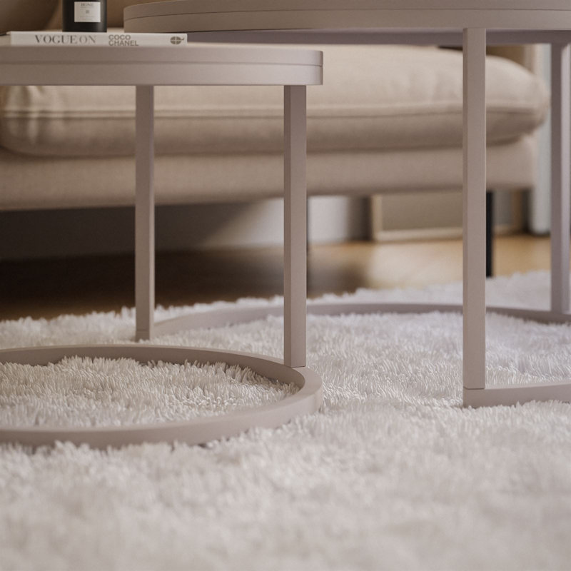 Neika 2 Piece Coffee Table, Black matt, Wood