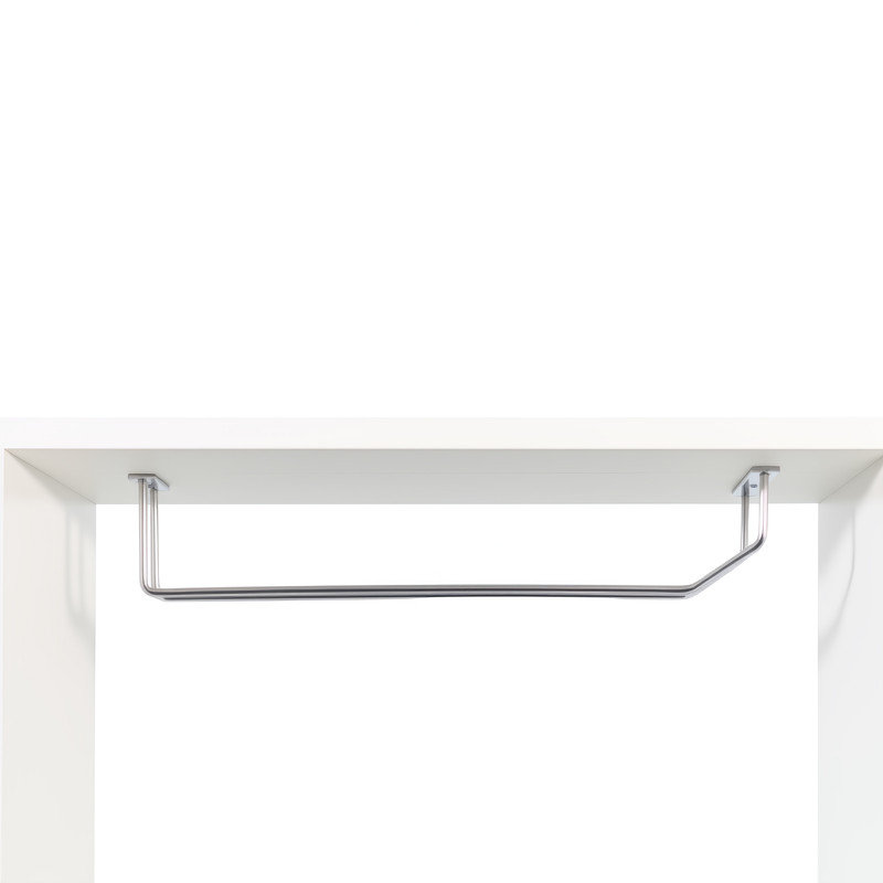 Support à vin à 3 niveaux peu encombrant, tablette de rangement murale avec cintres en verre, blanc