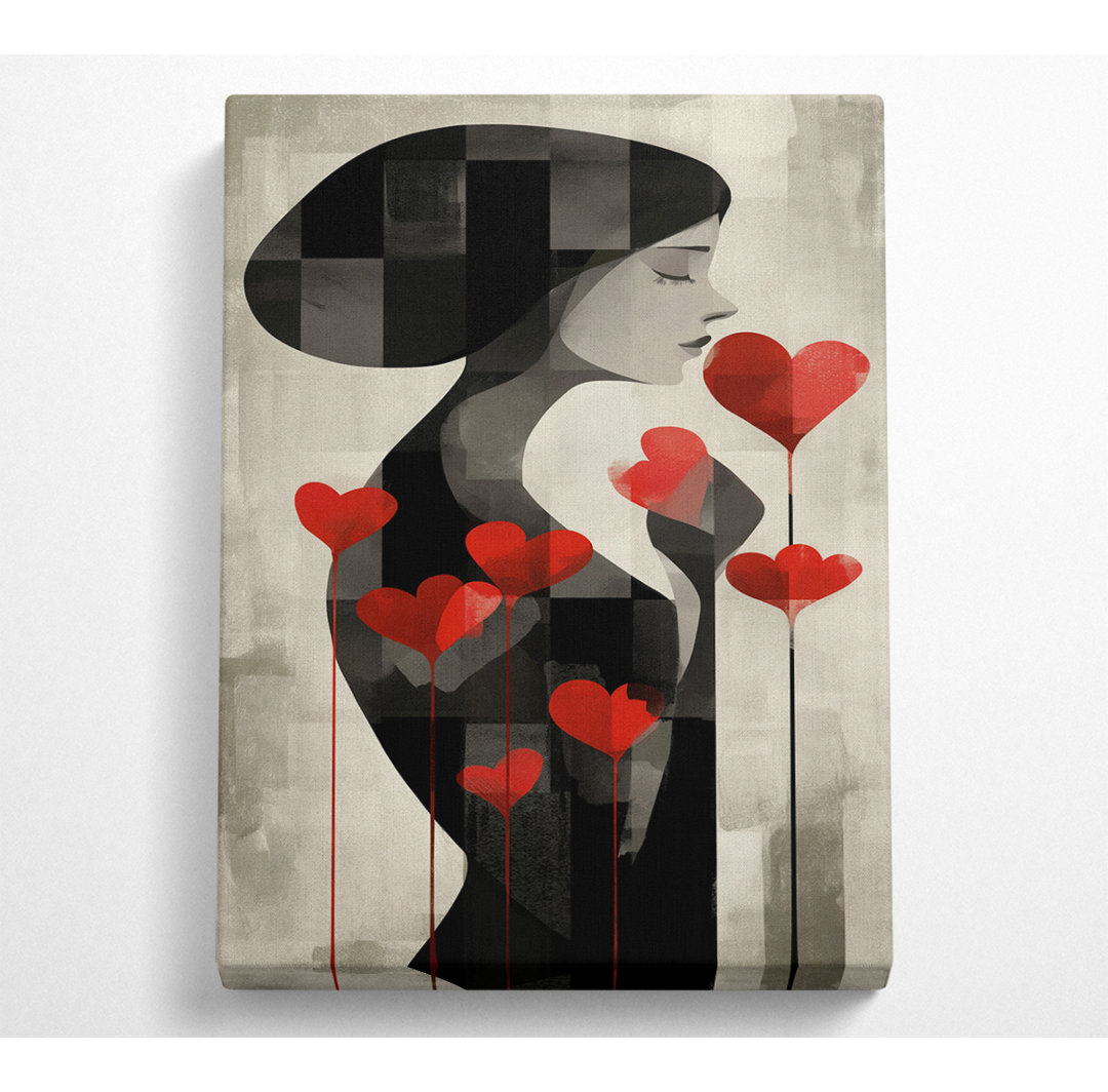 Red Heart Flowers - Kunstdrucke auf Leinwand