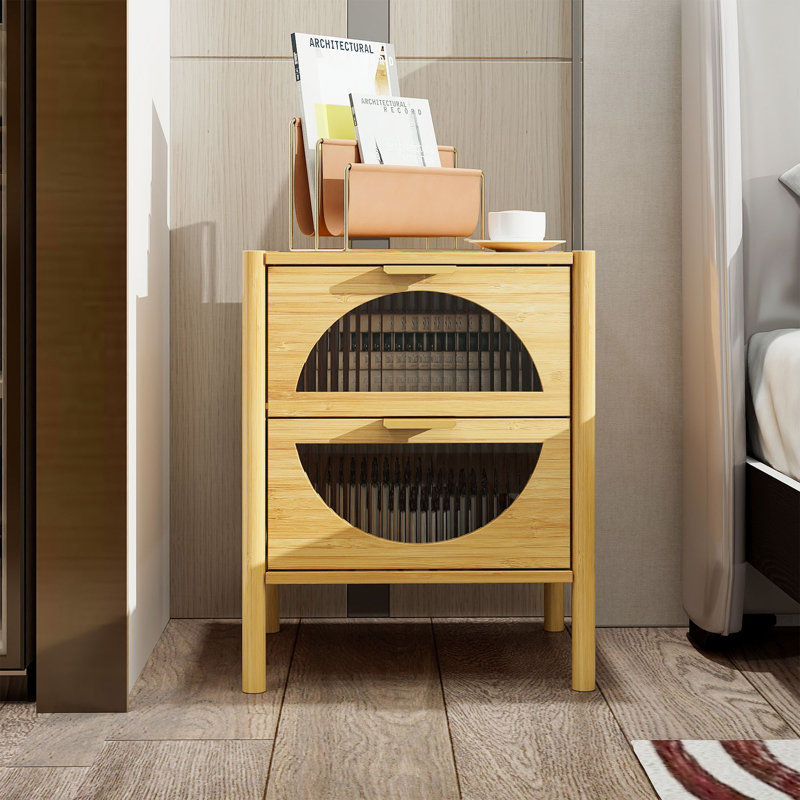 Table de chevet moderne Markesa, Naturel