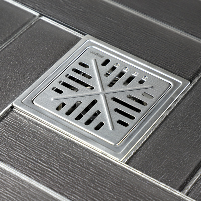 Kingston Brass Watercourse 6-Inch Square Shower Drain