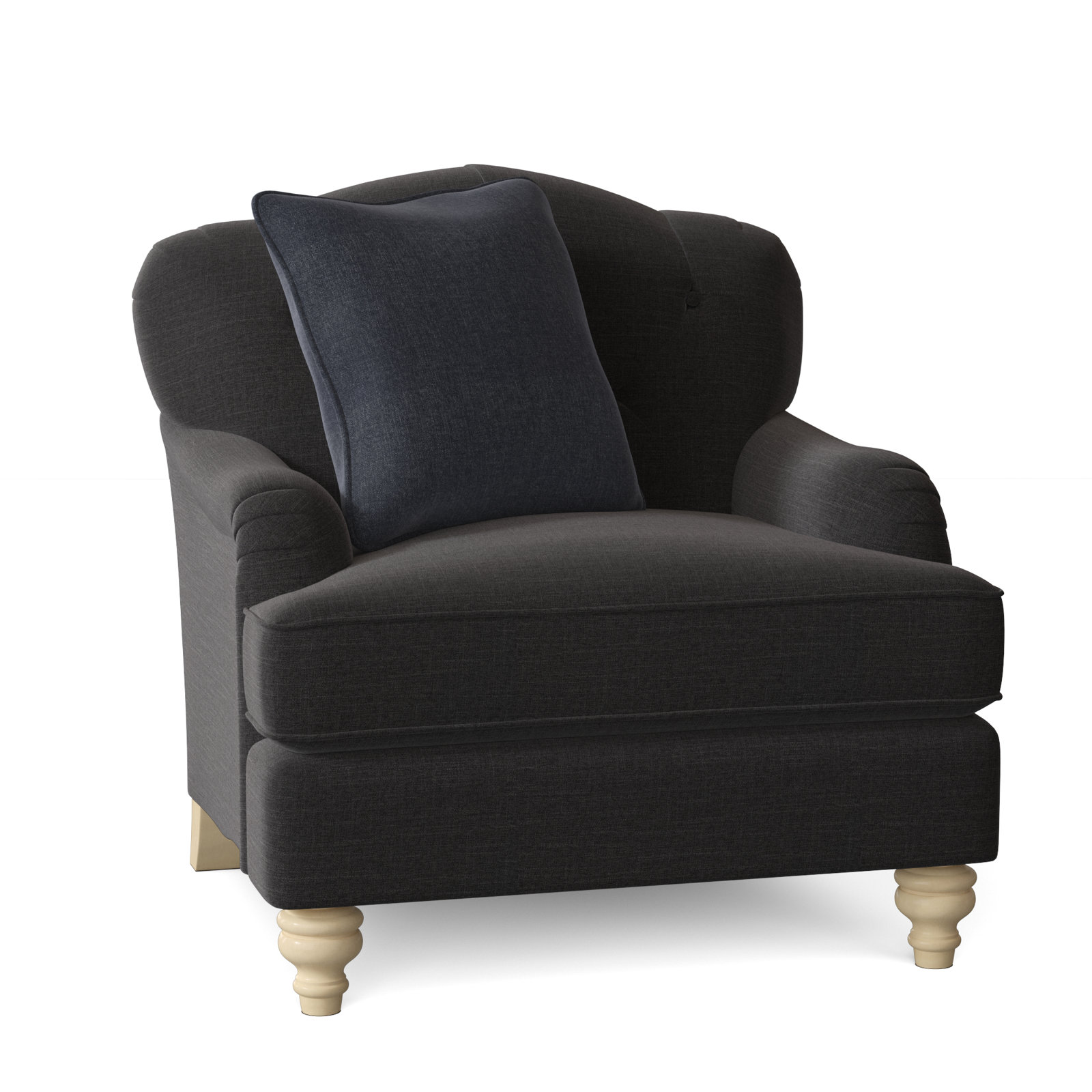 Sullivan Down Filled Cotton Armchair, Beantown 41 Taupe Performance Chenille, Pecan, No