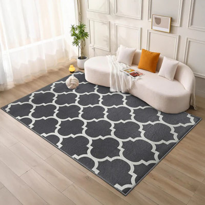 Abstract Machine Printed Area Rug