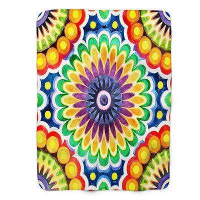 Bohemian Mandala Tapestry - 1 Piece Premium Sherpa Throw Blanket
