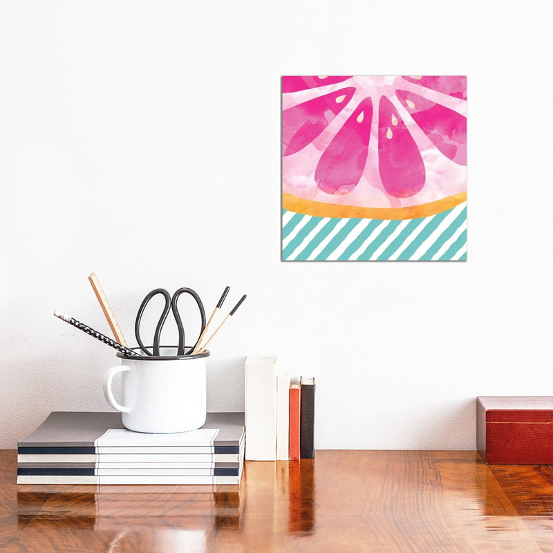 Pink Grapefruit Abstract by Orara Studio - Wrapped Canvas Gallery-Wrapped Canvas Giclée, 30.48 cm H x 30.48 cm W