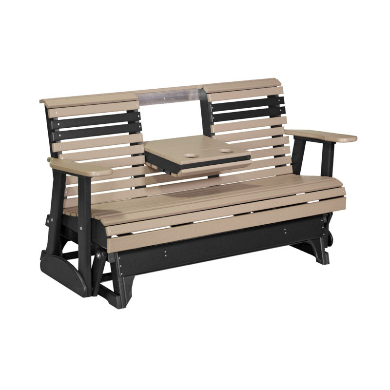 Banc coulissant Walworth, Bois vieilli / noir