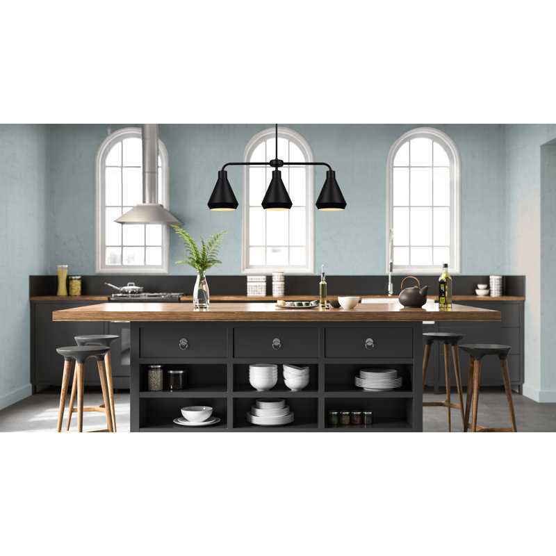 Stepney 3 - Light Black Kitchen Island Pendant