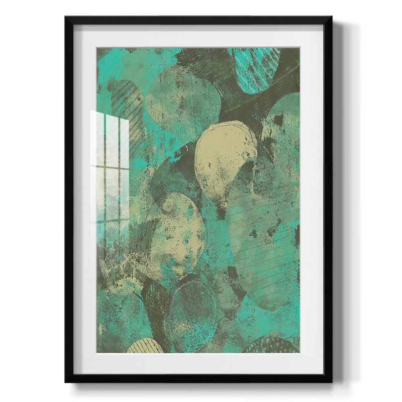 Minty Green Orbs II - impression encadrée, Noir, H 28,5 po x l 20,5 po